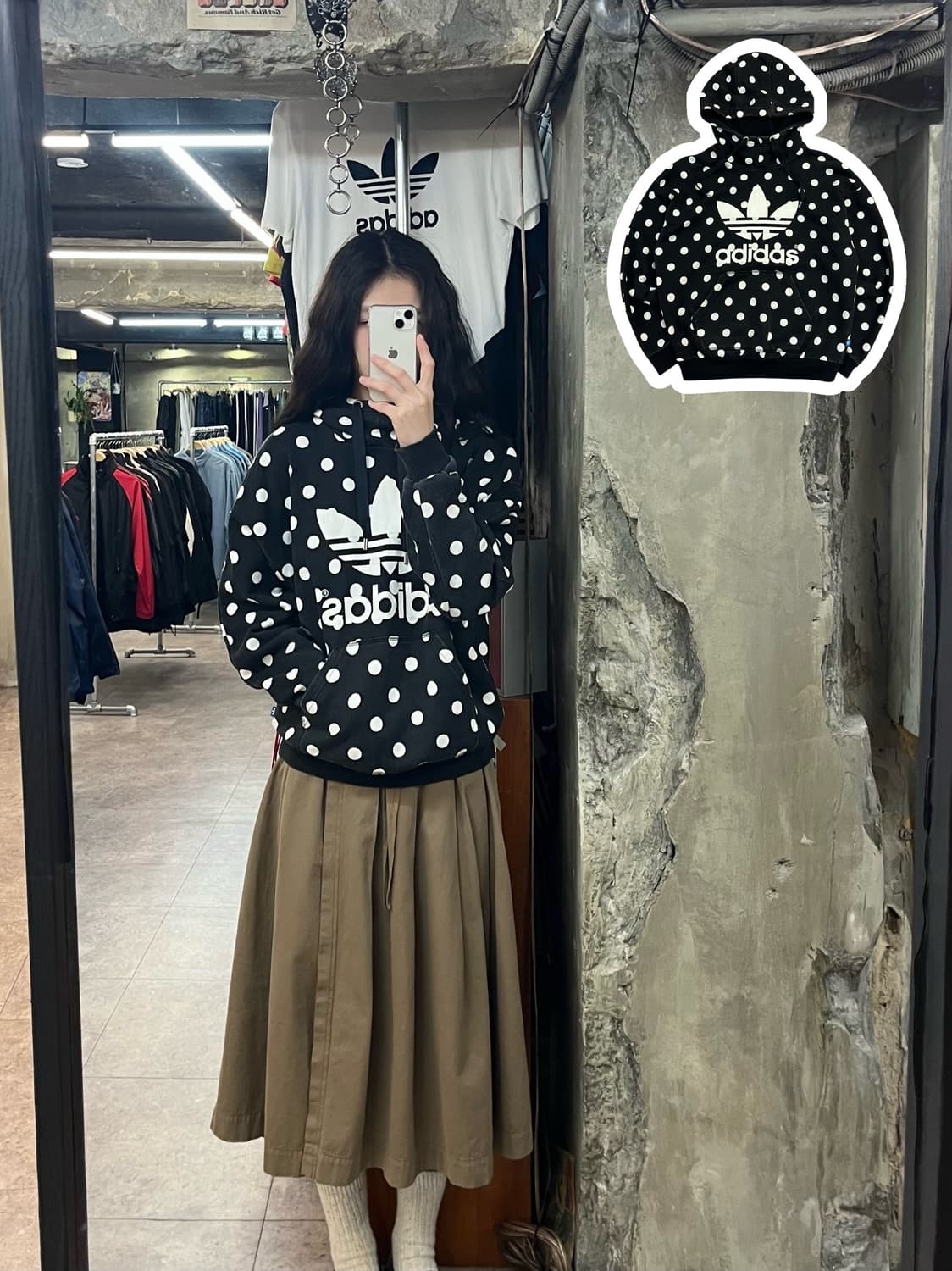 아디다스 도트 후드티 블랙 95 #csz2757 상품이미지1