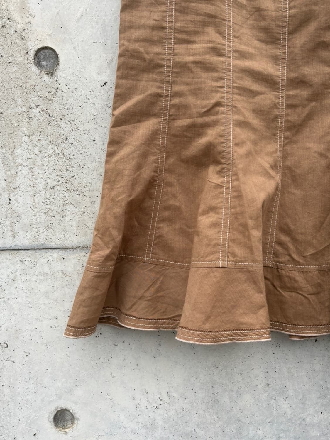 Brown Stitch Skirt 상품이미지4