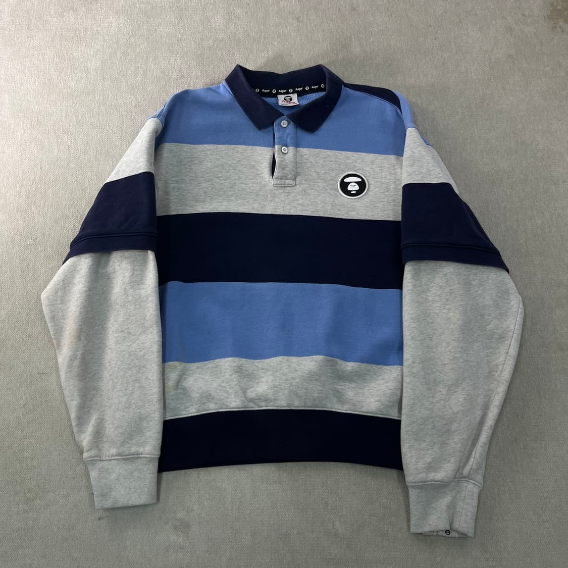 100 Aape 베이프 스트라이프 럭비티  상품이미지1