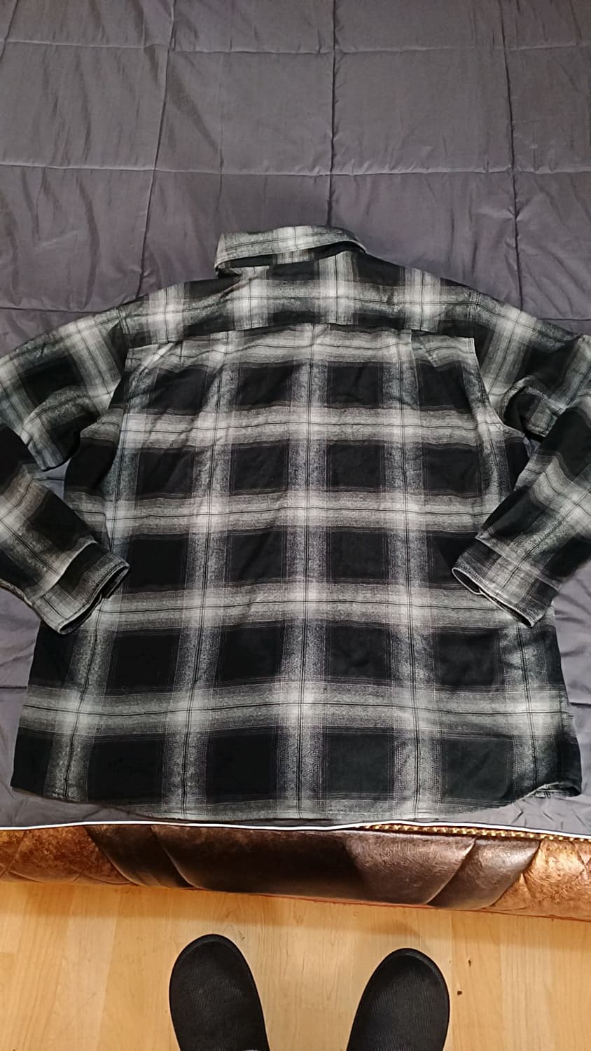 유니클로 미사용 체크남방 빅사이즈115 가슴67 기장82 상품이미지5