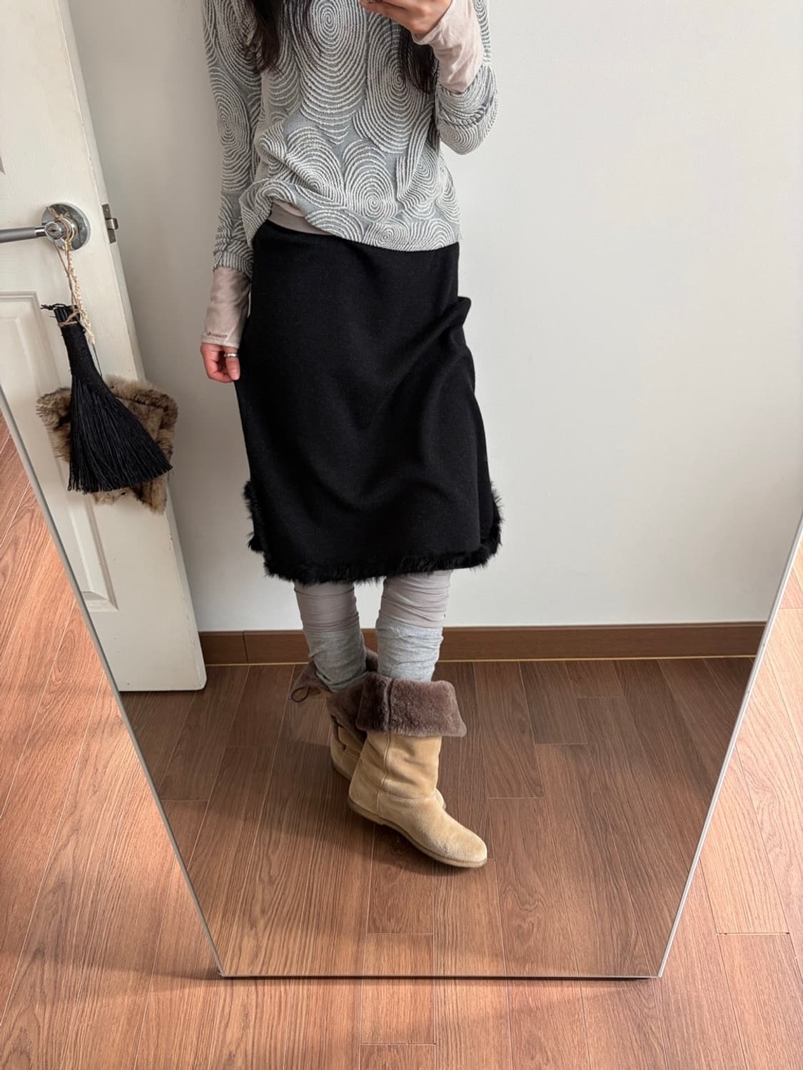 fur knit skirt 상품이미지2