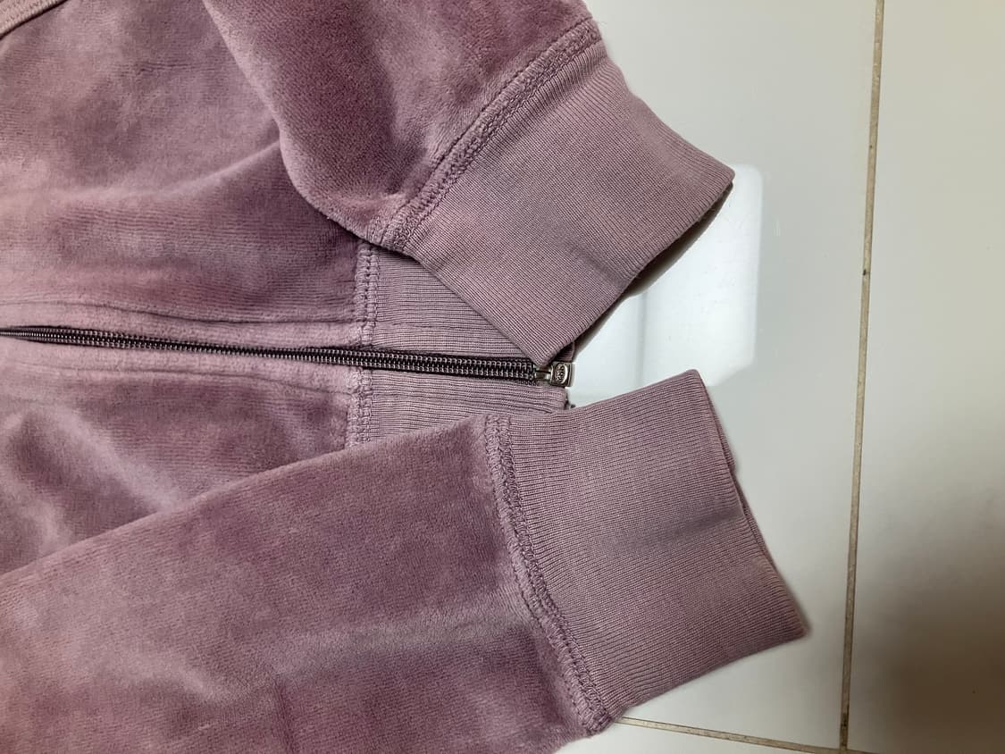 Y2K 쥬시 꾸뛰르 더스티 로즈 벨루어 후드 집업 상품이미지2