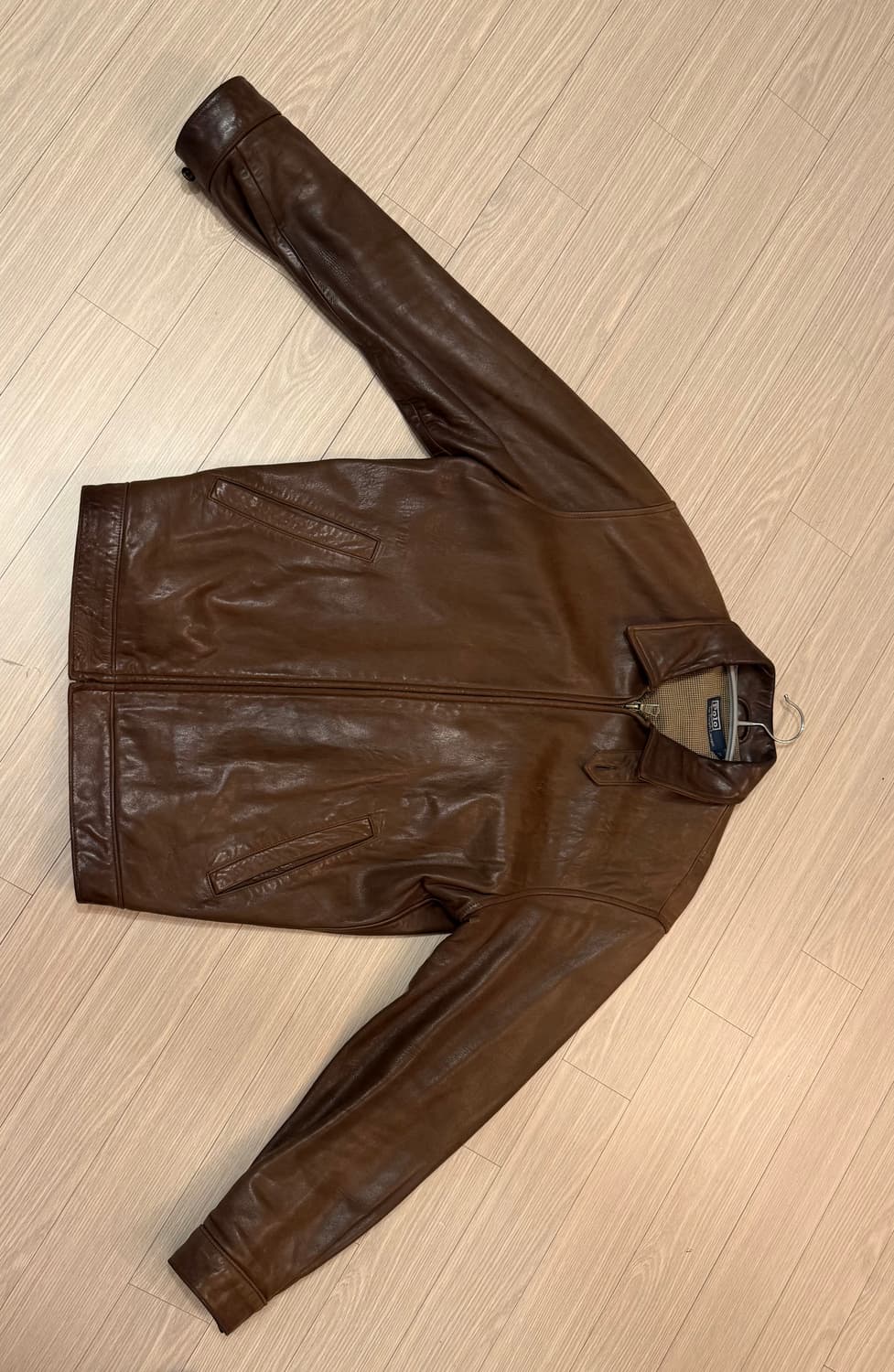 폴로 90s 맥스웰 램스킨가죽 자켓 브라운 상품이미지1