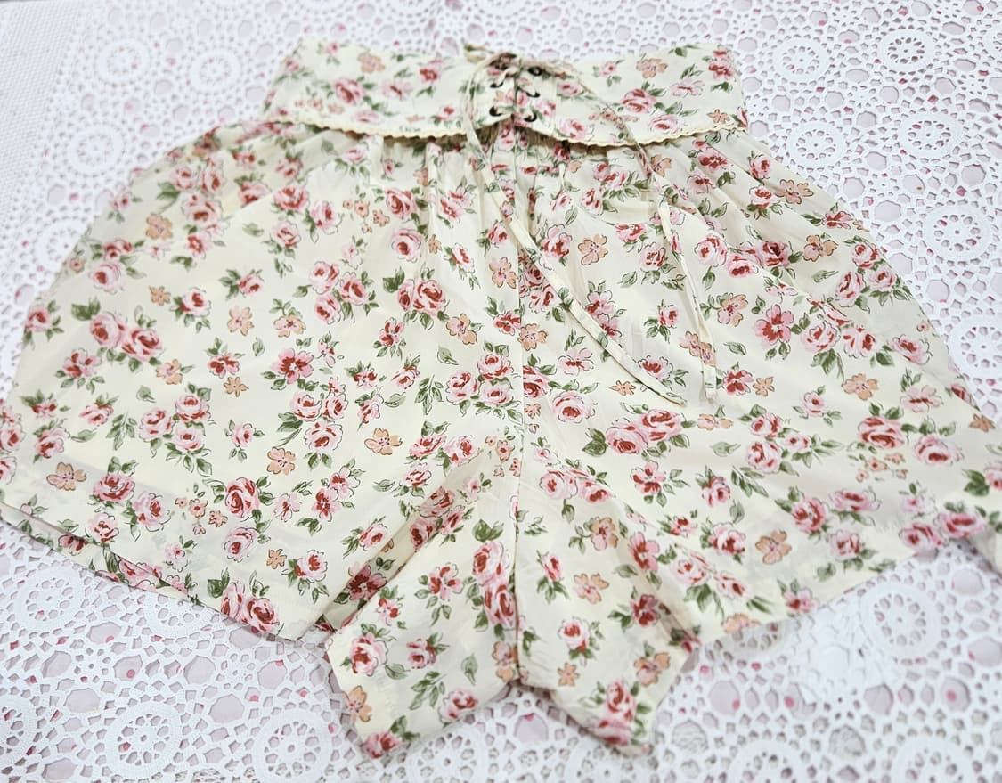 플라워 레이스업 큐롯팬츠 상품이미지7