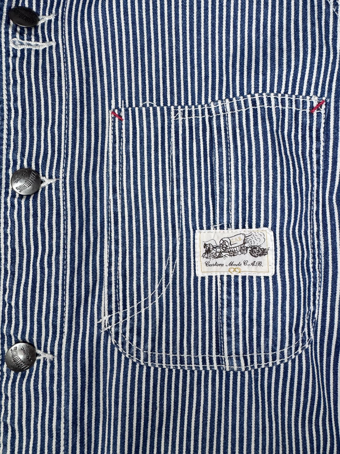 빈티지 CAB CLOTHING 히코리 초어 스트라이프 자켓 L 상품이미지3