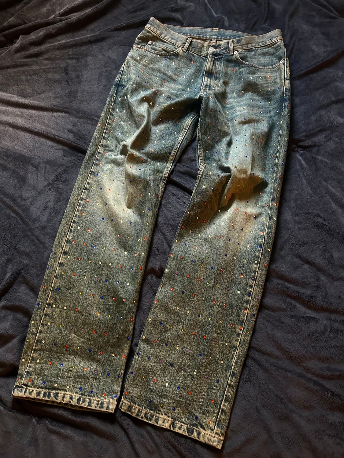 마틴로즈 21ss 스터드 라인스톤 데님 팬츠 상품이미지4