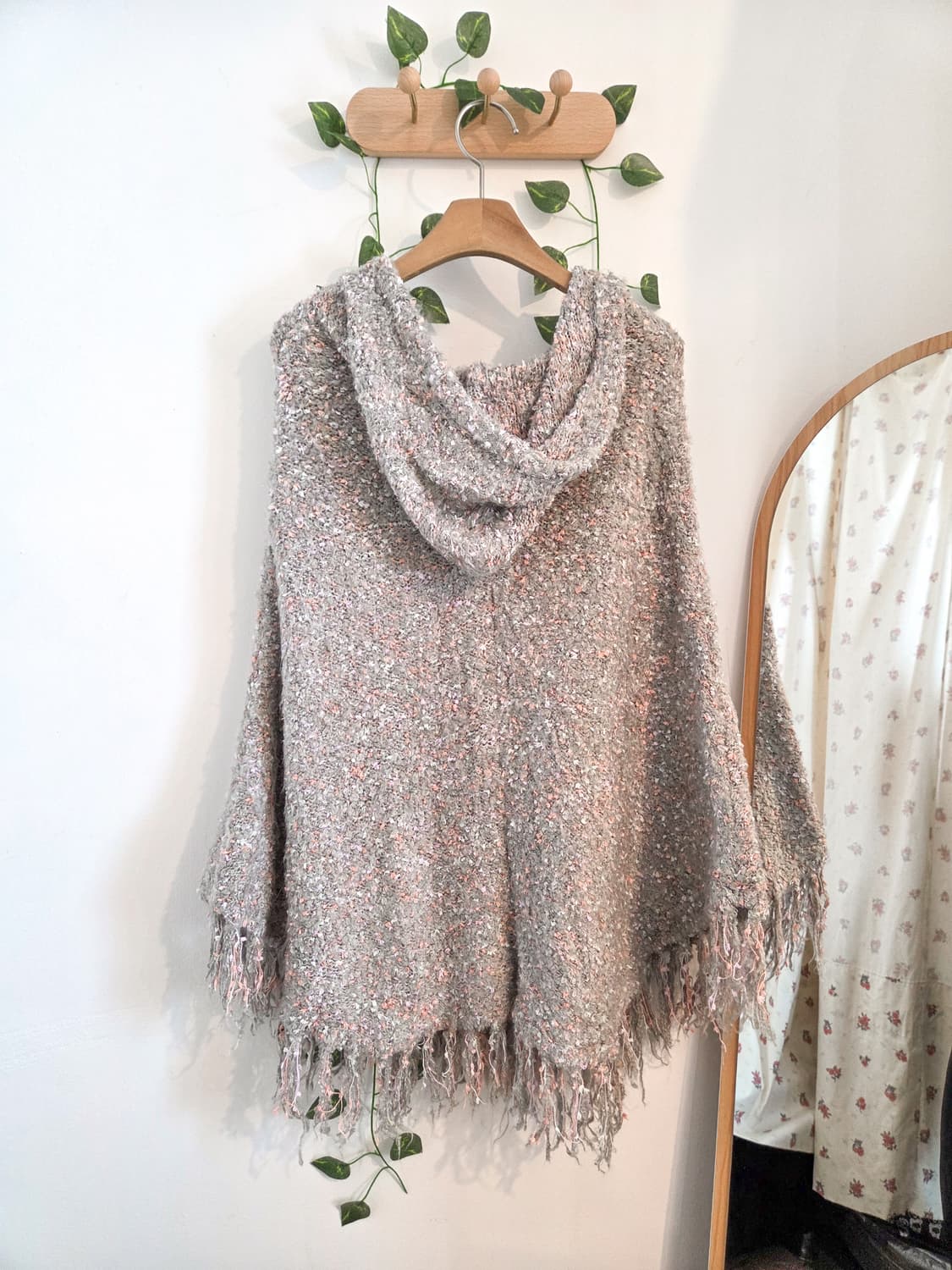 보송보송 후드 케이프 가디건 상품이미지4