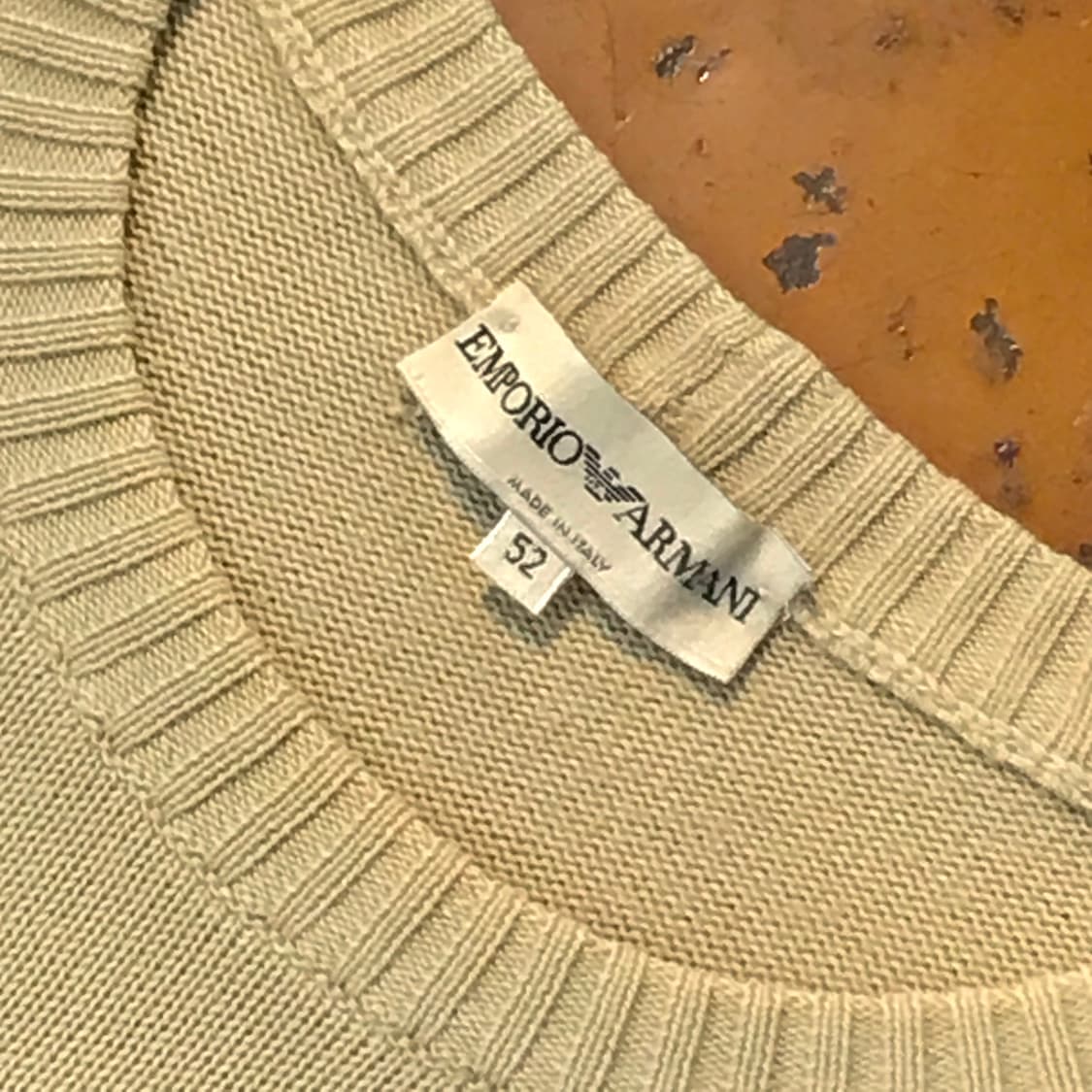 아르마니 베이지 코튼 니트 남성 102 105 여성 프리사이즈  상품이미지4