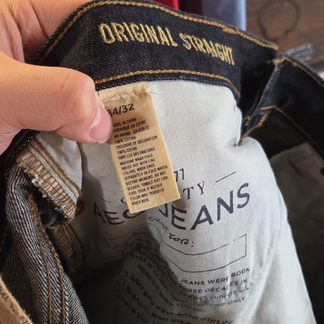 아메리칸 이글 진청 스트레이트 데님 팬츠 상품이미지8