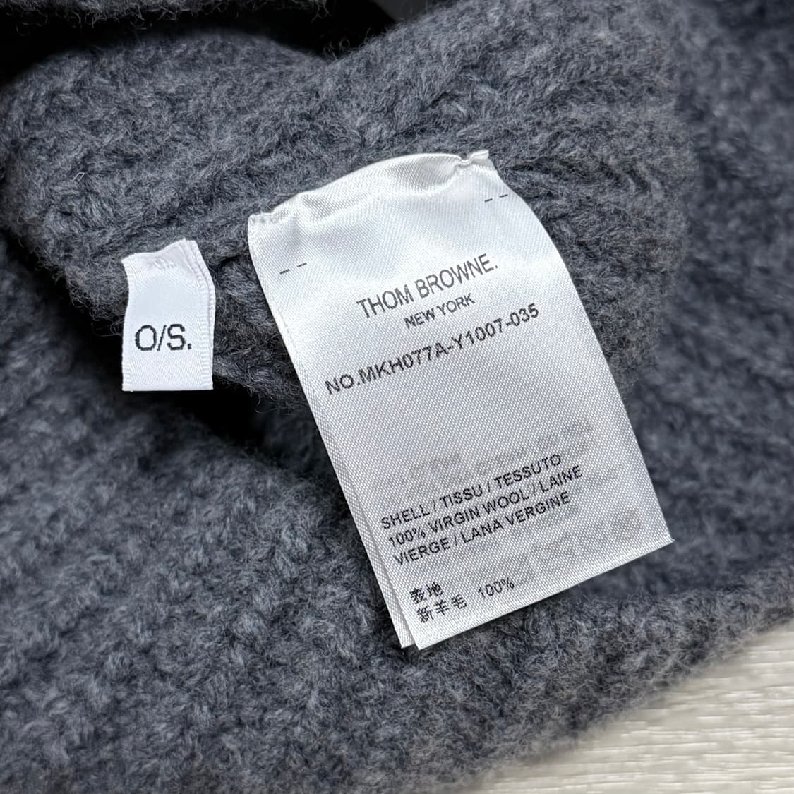 [S+급/OS] 톰브라운 청키 사선 메리노 울 비니 그레이 상품이미지6