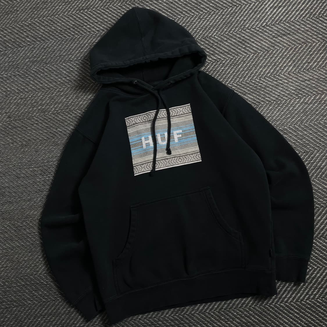 HUF 빅로고 박시핏 블랙 후드 티셔츠y 4520 상품이미지1