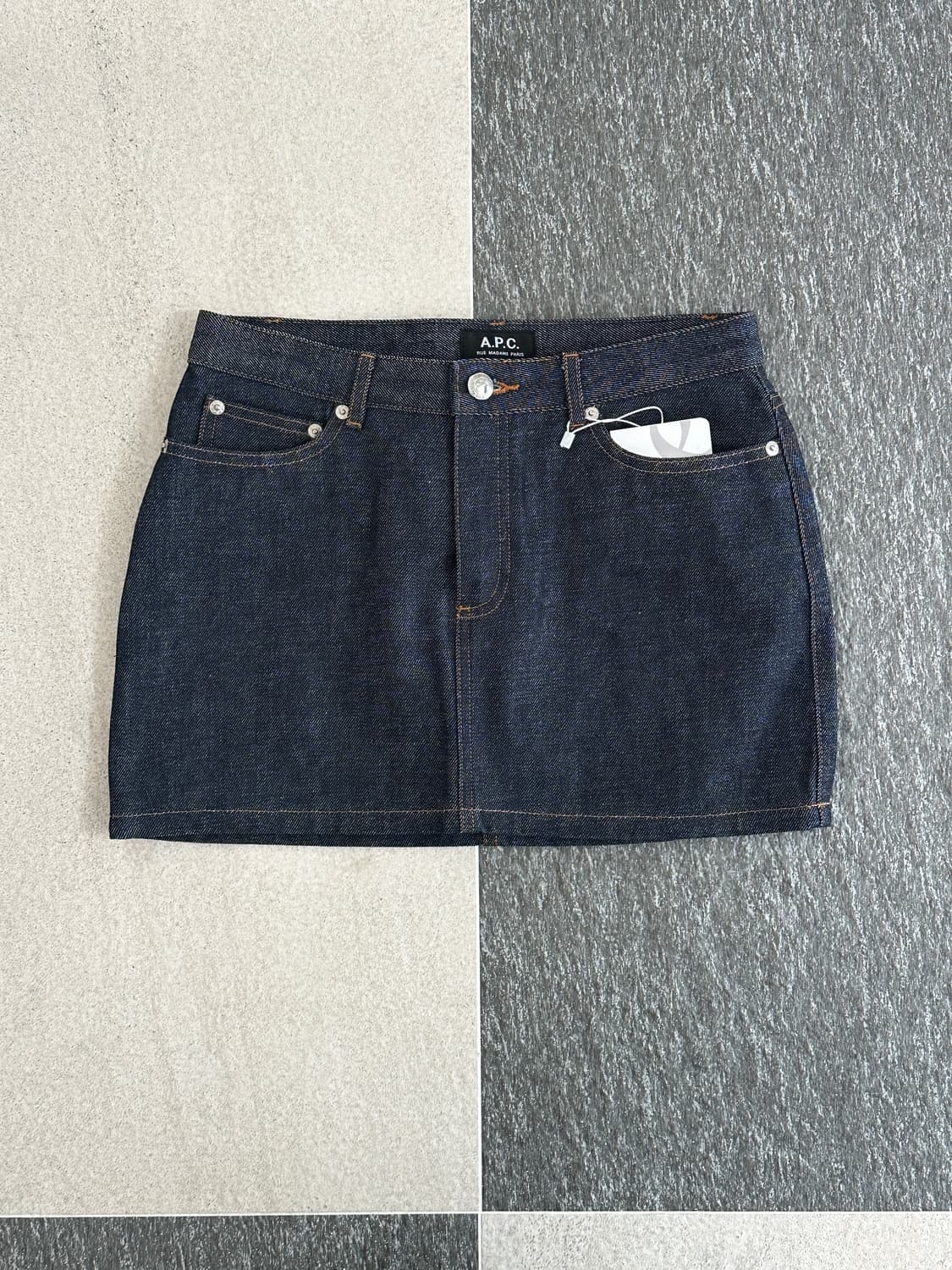 아페쎄 생지 데님 미니 스커트  상품이미지1