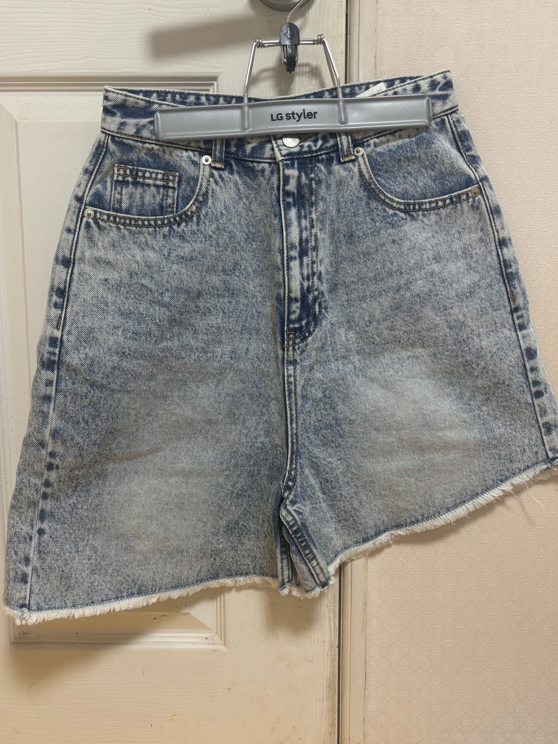 솔티페블 오블리크 데님 쇼츠 s 상품이미지1