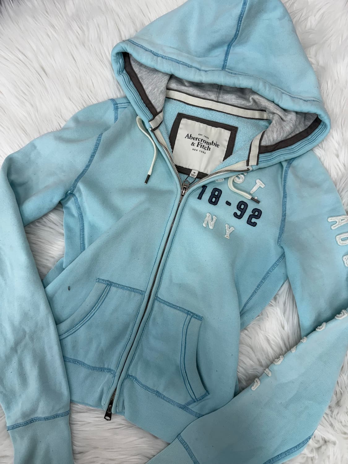 Abercrombie sky blue hood zip-up 상품이미지3