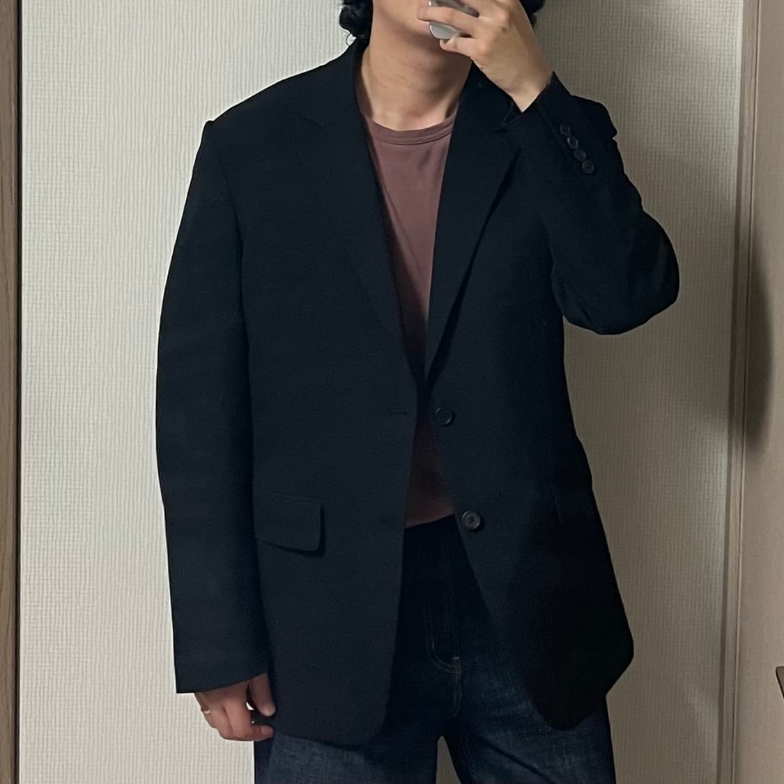 정품 무신사스탠다드 블랙 오버핏 블레이저 자켓 상품이미지1