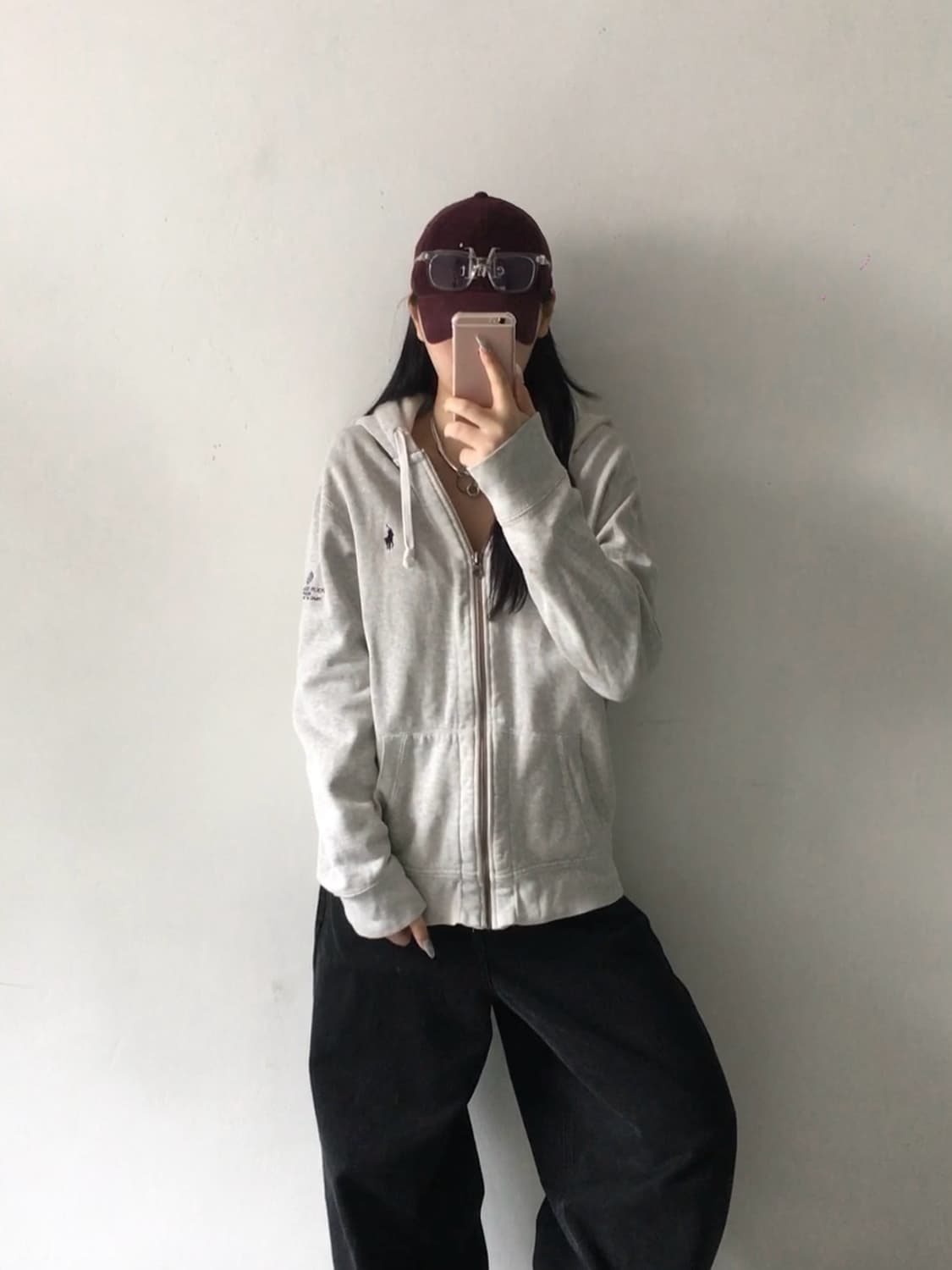 폴로 미니 자수 후드집업 상품이미지1