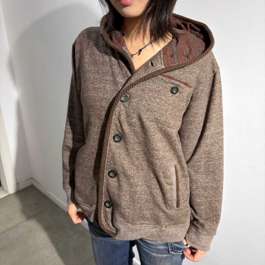 Confirm 갈색 단추 후드집업  상품이미지2