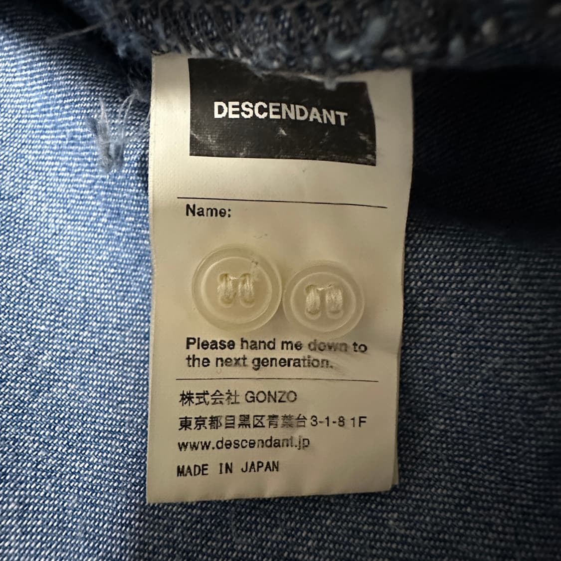 DESCENDANT japan made denim shirt 상품이미지6
