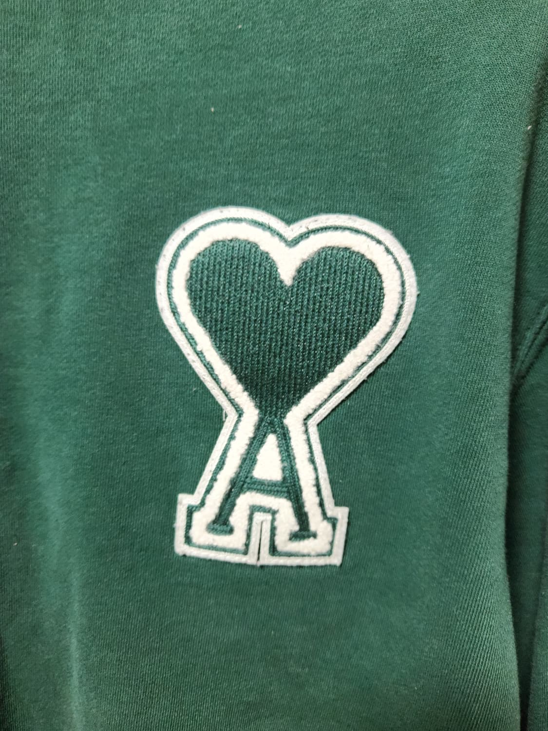 아미 그린 오버핏 크롭 맨투맨 100-105 상품이미지2