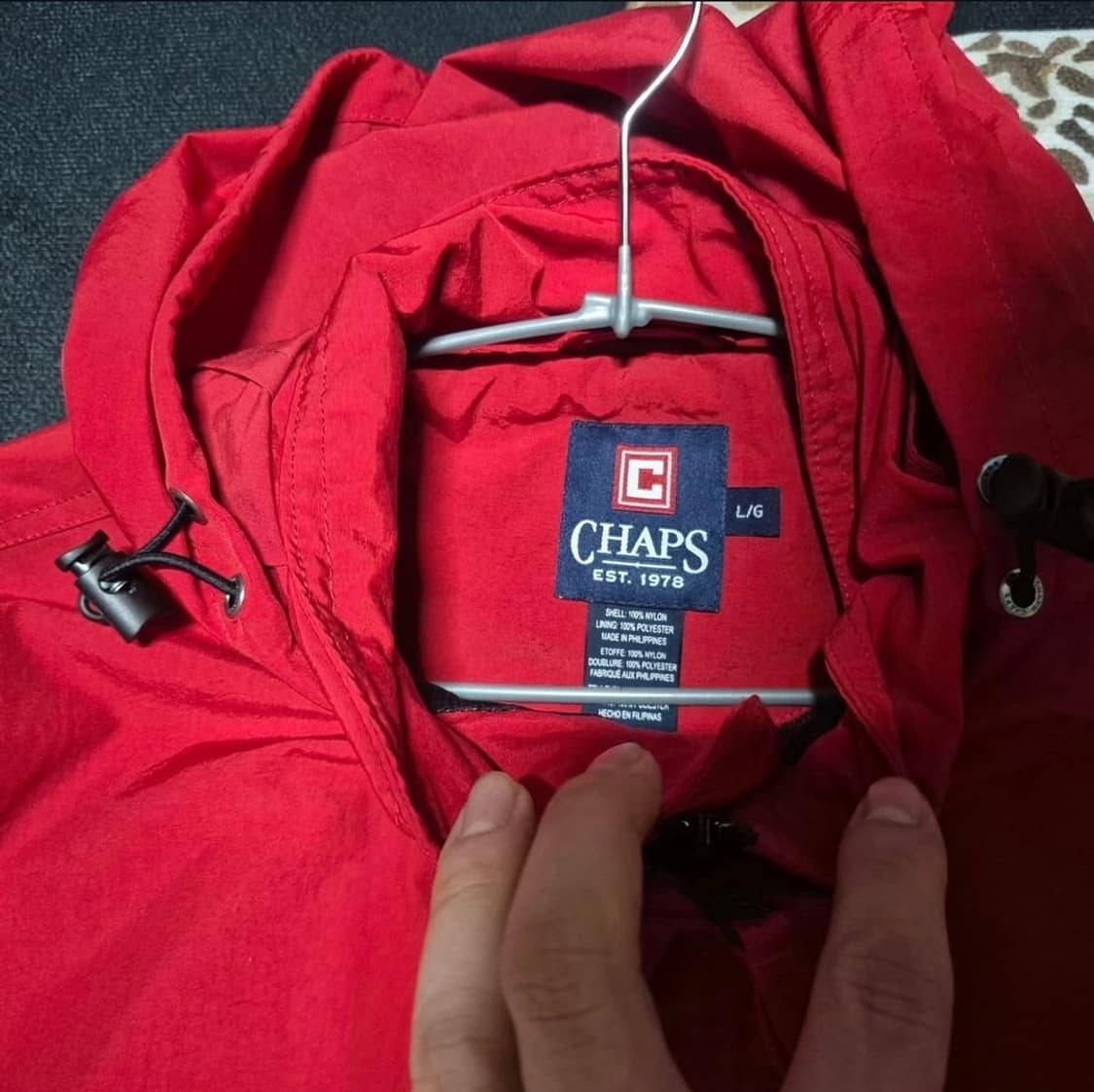 90's 챕스 랄프로렌 나일론 쉘 하프 집 아노락 자켓 L 상품이미지2