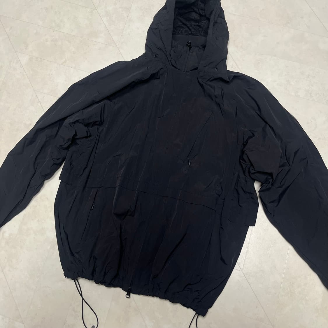 아웃스탠딩 쉘 후드 바람막이 자켓 블랙 상품이미지1