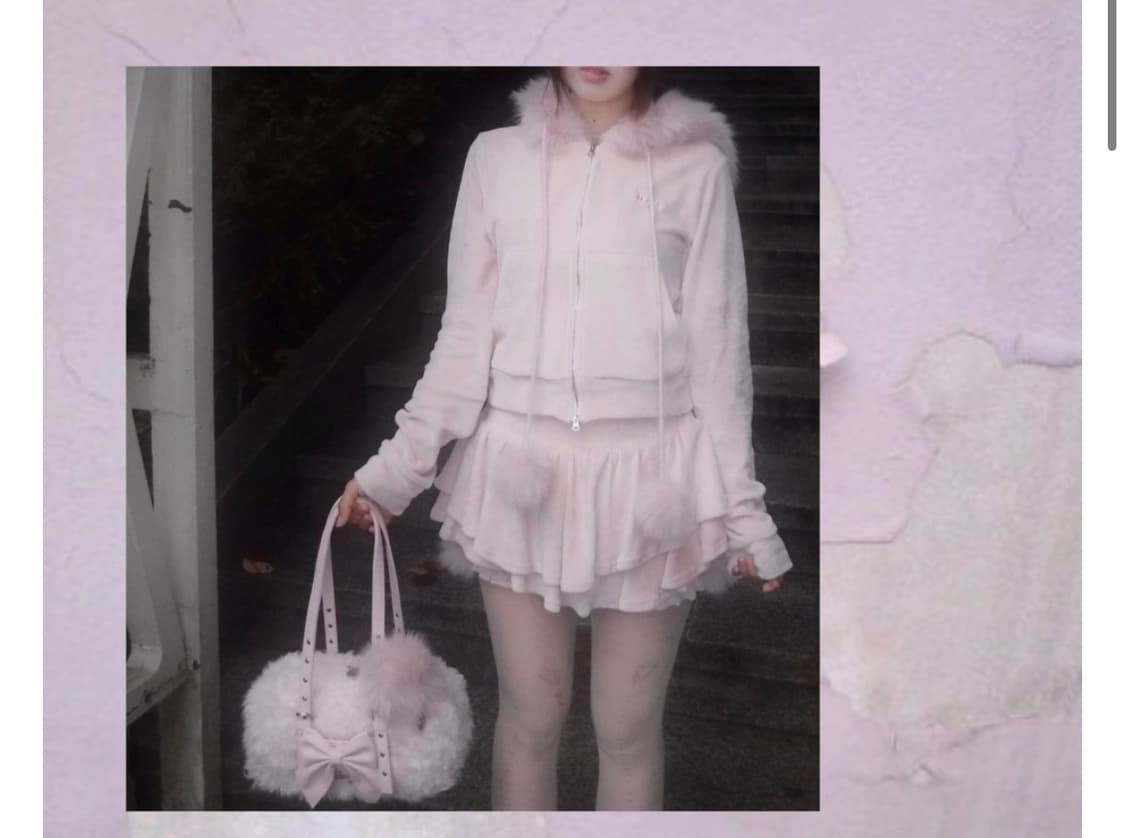 당일배송) 아이당클럽 퍼 벨벳 탑 핑크 후드집업 폼폼  상품이미지2