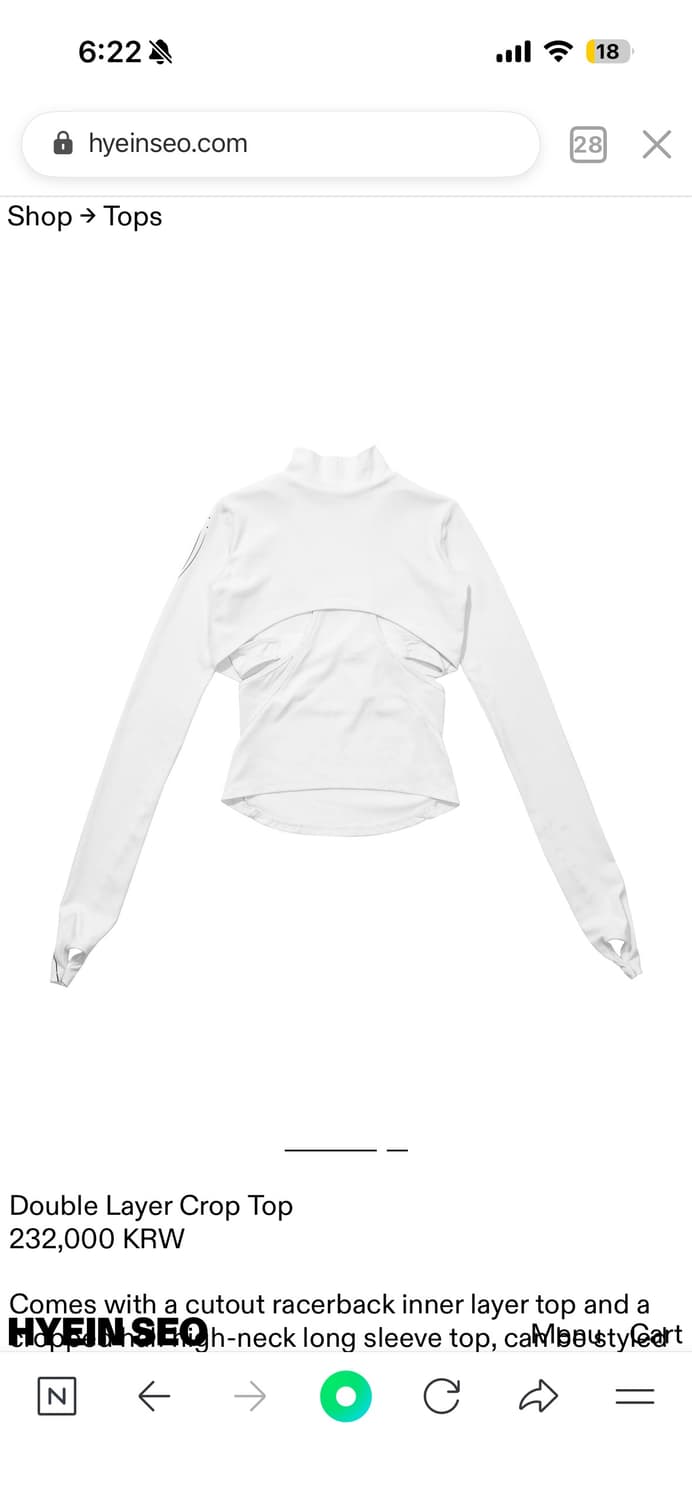 Hyein Seo Double Layer Crop Top 상품이미지4