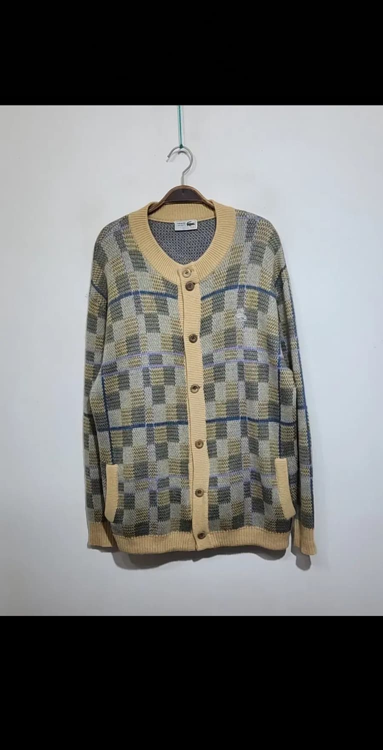 (XL) 라코스테 가디건 체크 라운드 포켓 캐주얼  상품이미지1