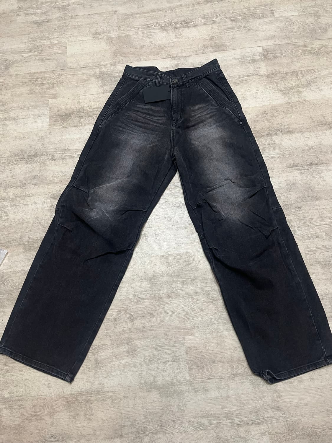 DNSR 파라슈트 와이드 데님 팬츠 블랙 M 사이즈 상품이미지2