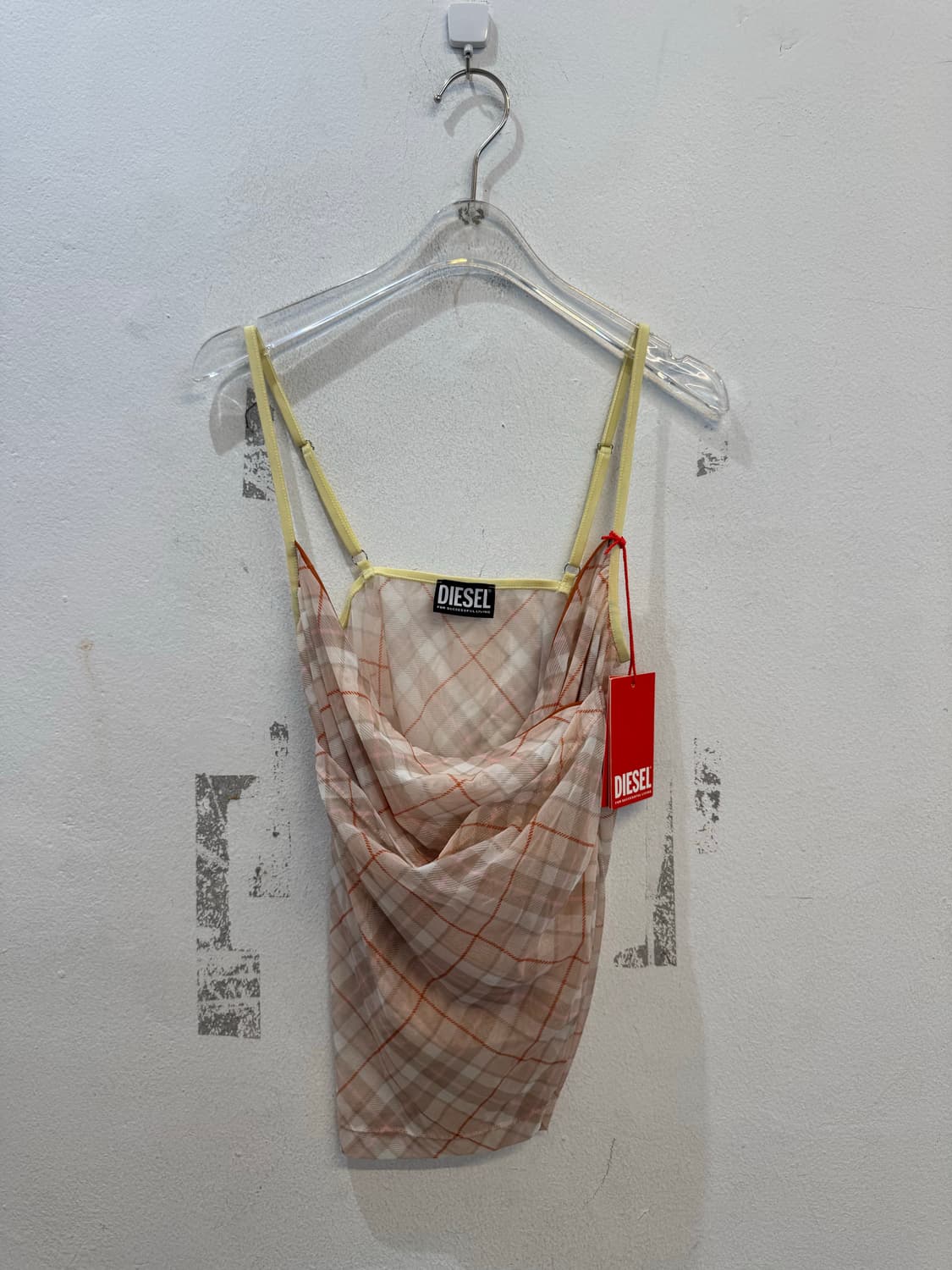 DIESEL Pink Beige Check Camisole Dress T 상품이미지1