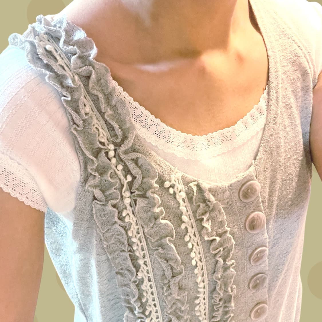 빈티지 게더 니트 원피스 상품이미지3