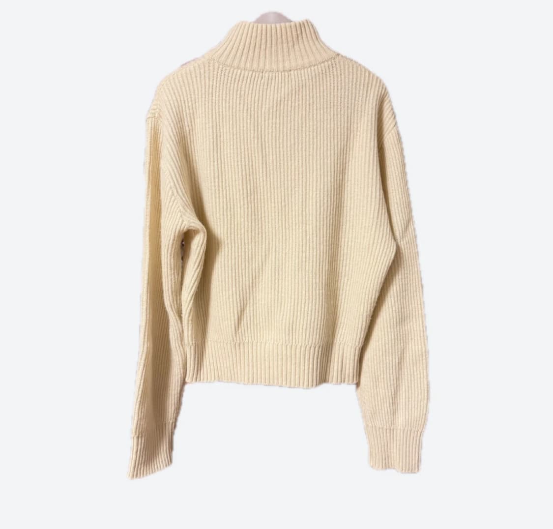 LIBRE 아이보리 울 니트반집업 집업니트 상품이미지8