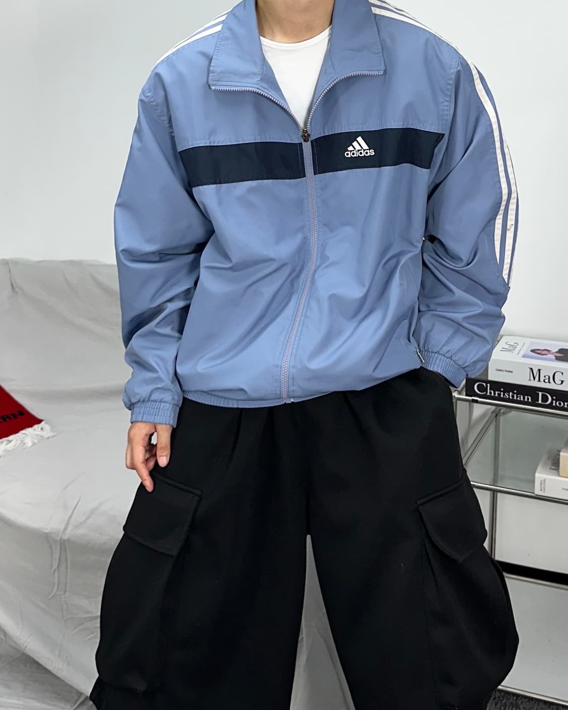 아디다스 03s 스카이블루 바람막이 L 상품이미지2