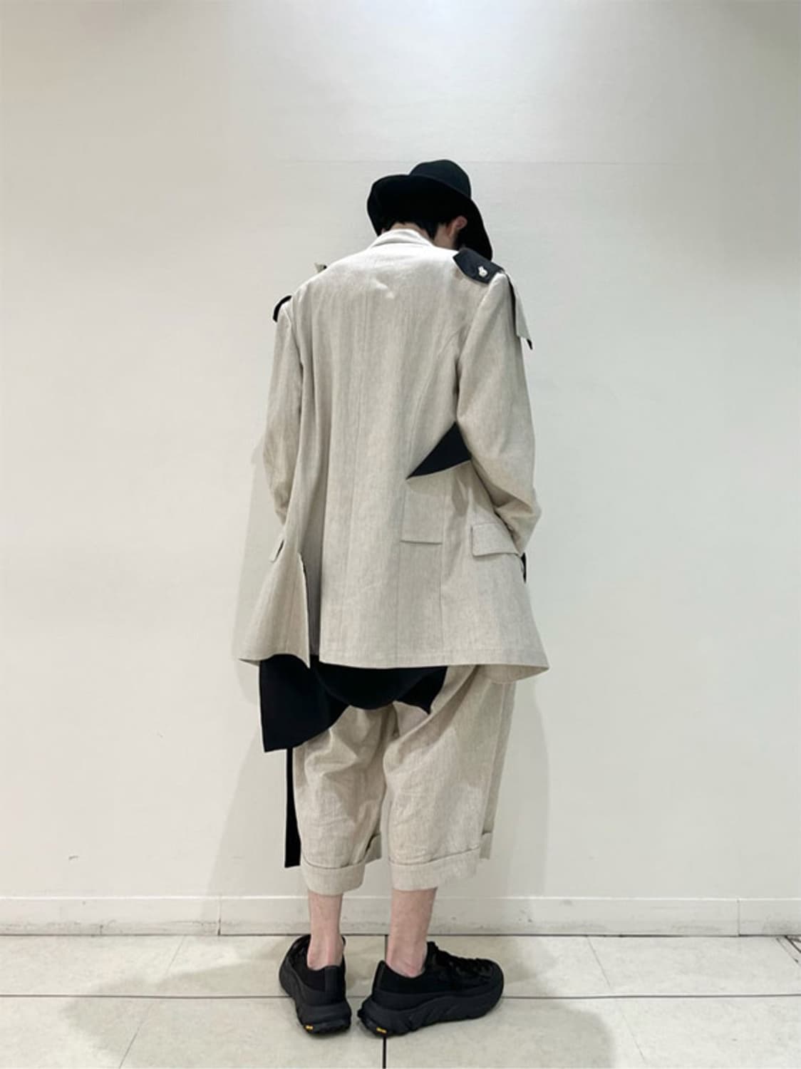 요지야마모토 뿌르옴므 디컨스트럭티드 패치워크 린넨 셋업 상품이미지3