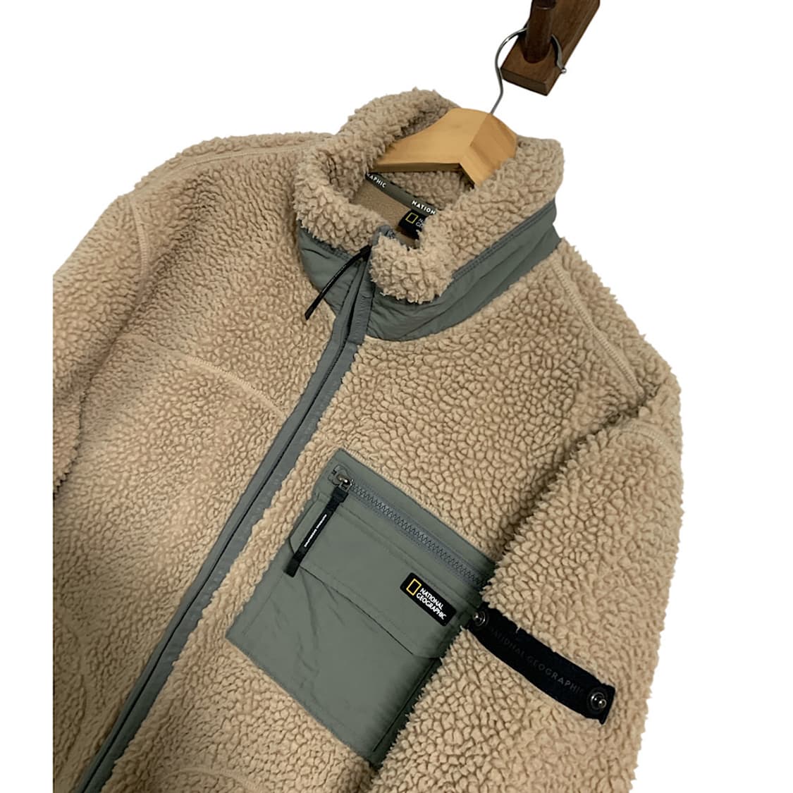 내셔널지오그래픽 베이지 뽀글이 플리스 자켓 XL 상품이미지2