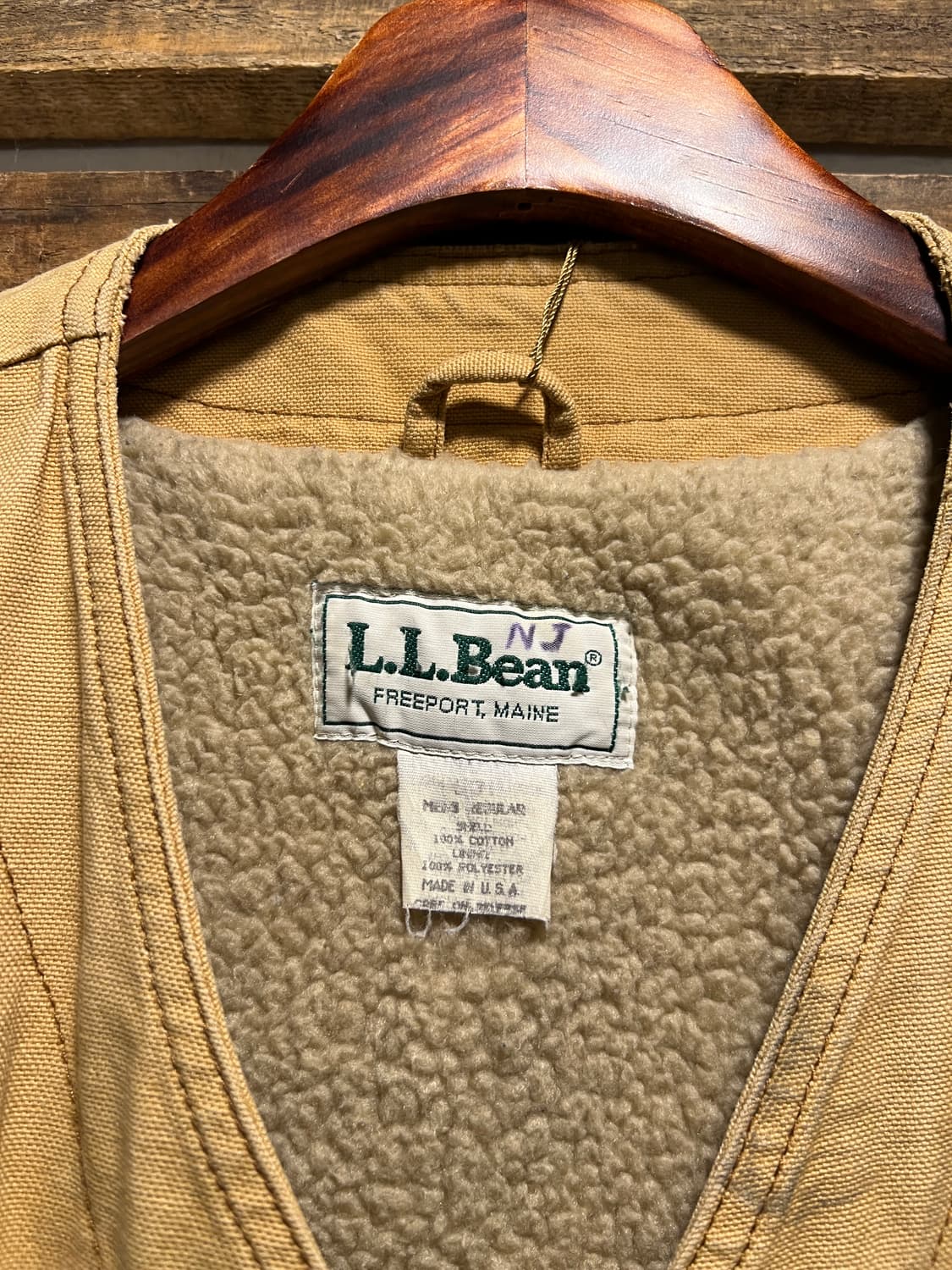 [XL]90's 엘엘빈 USA Made 쉐르파 라이닝 브라운 워크 베스트 상품이미지2