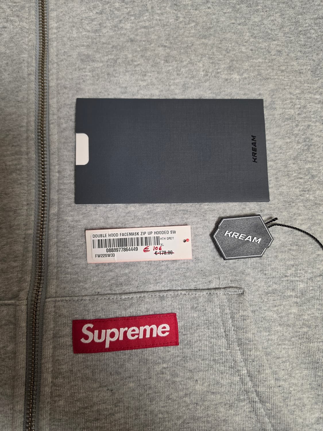 슈프림 페이스 마스크 후드집업 그레이 상품이미지5