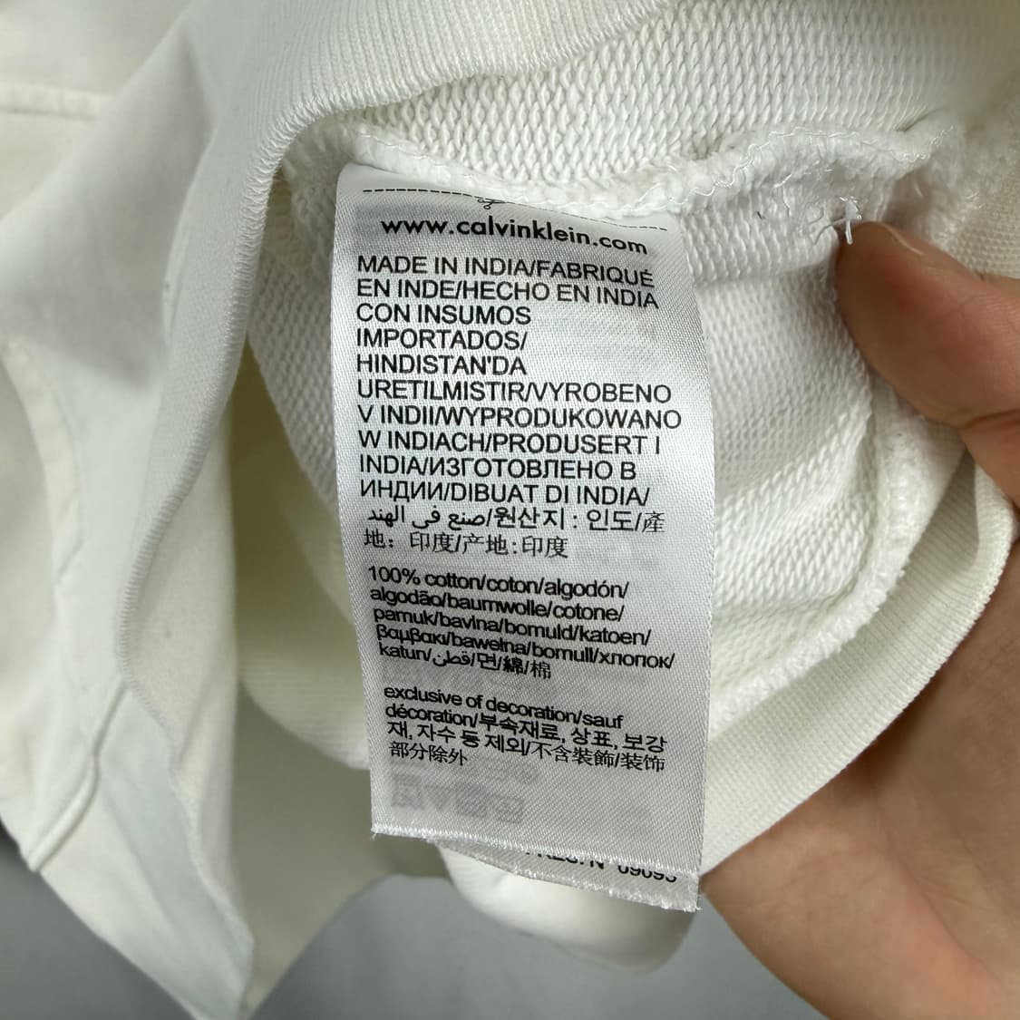 (XS) 캘빈클라인 우먼스 크롭 후드 티 화이트 상품이미지6