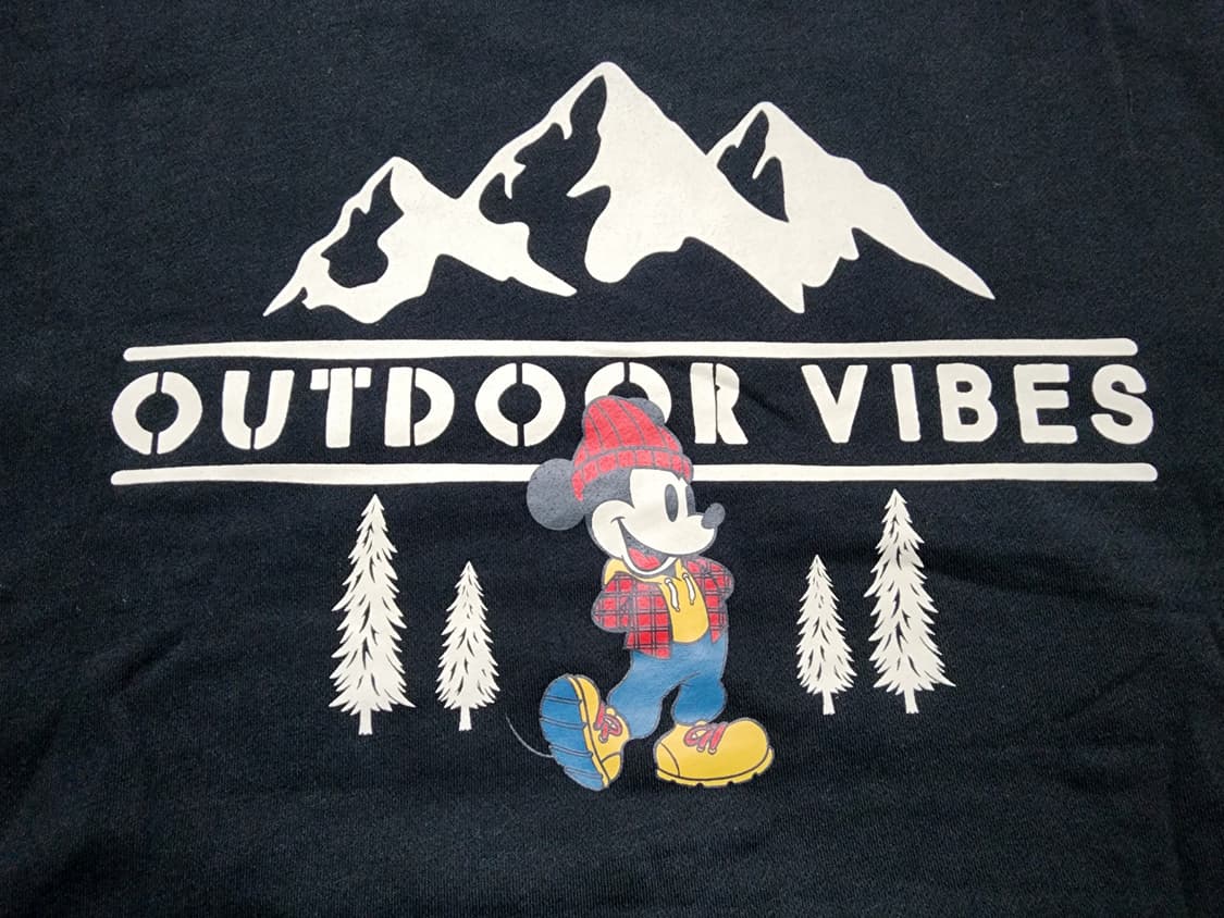 미사용 미키마우스 아웃도어 검정 기모 맨투맨티 상품이미지2
