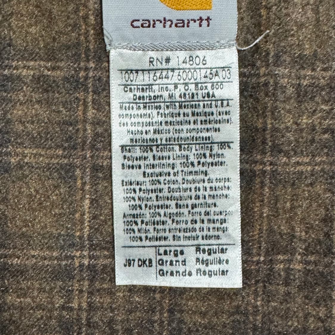 칼하트 J97 DKB L (made in usa) 상품이미지4