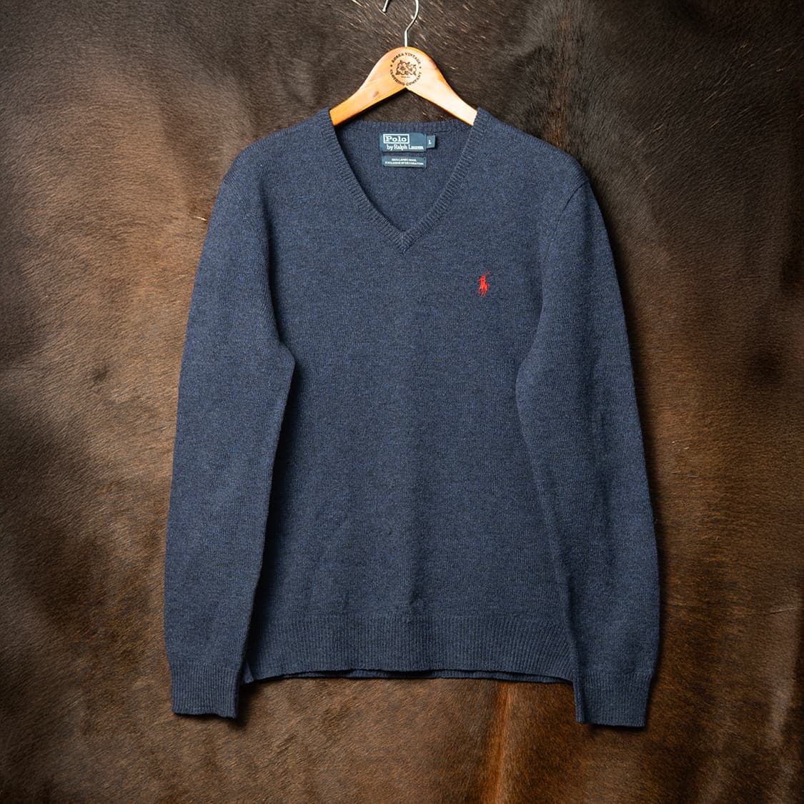 [105] 폴로 랄프로렌 램스울 브이넥 니트 네이비 MT-1318  상품이미지1