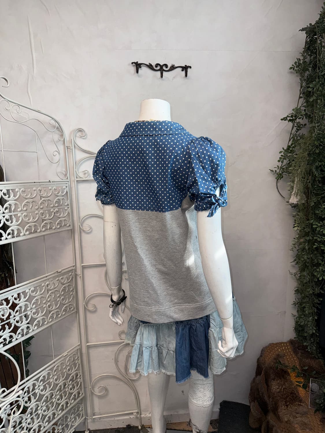 O’2ND denim dot cotton button blouse 상품이미지4