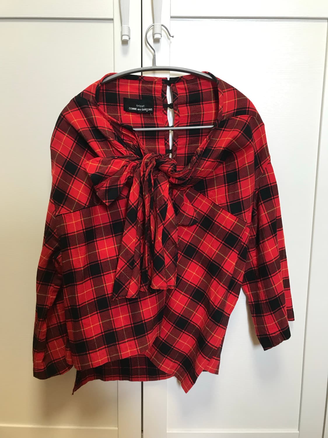 꼼데가르송 체크 리본 탑 상품이미지2