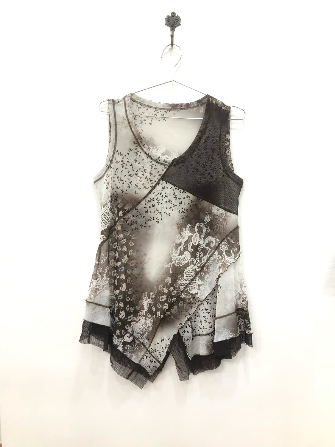 grunge fairy printed lace mesh sleeveles 상품이미지6