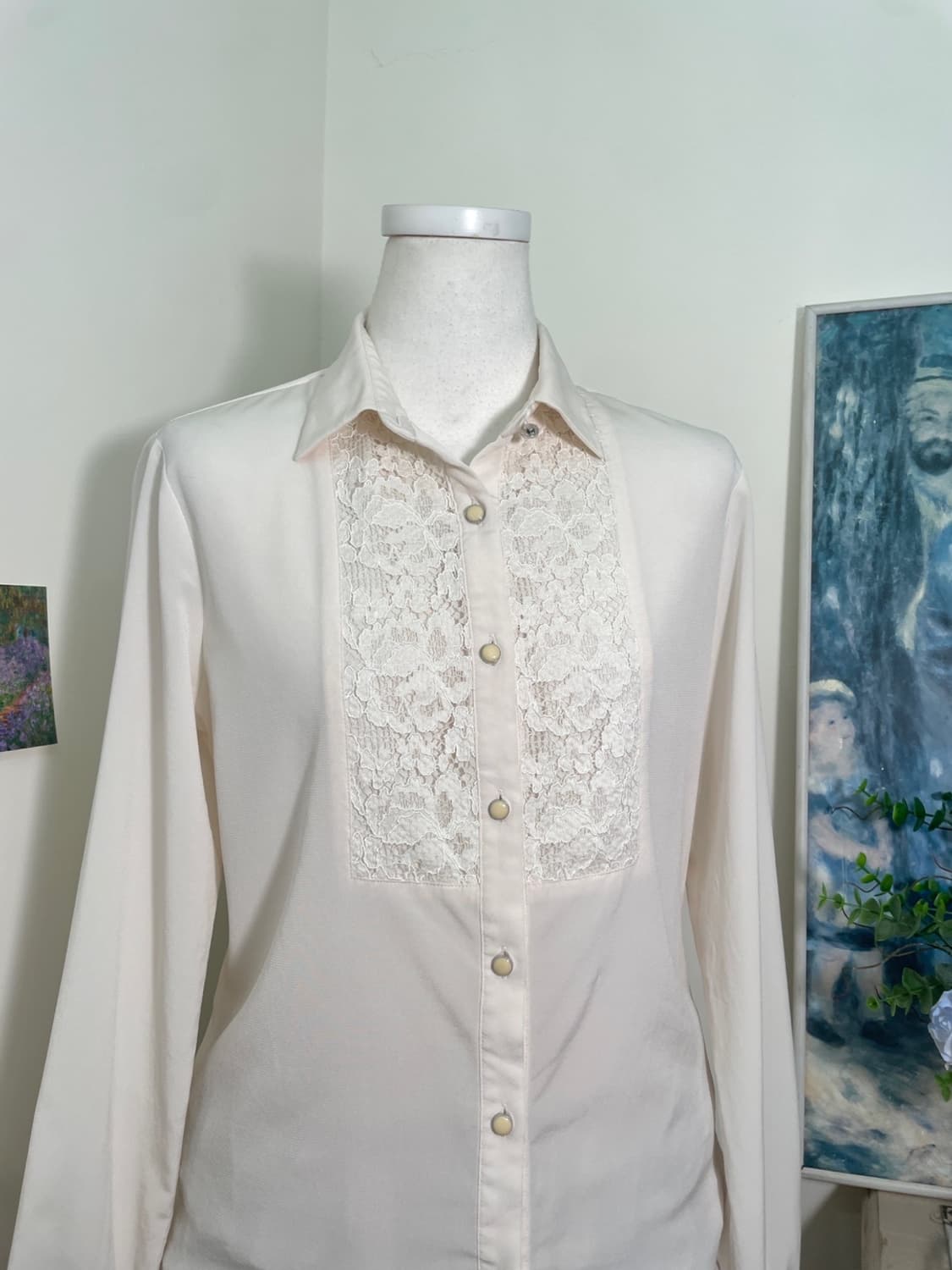 pinkivory lace trim blouse(size-9) 상품이미지5