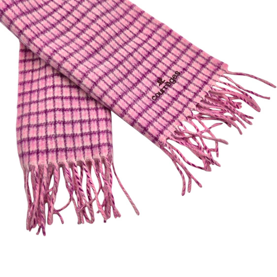 00s 프랑스 꾸레쥬 메리노 울 100% 하운드 머플러 상품이미지5