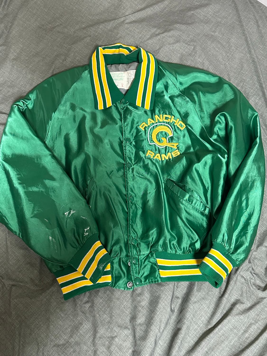 USA DeLONG 바시티 자켓 XL / 메이드인 USA / 그린&옐로 상품이미지1