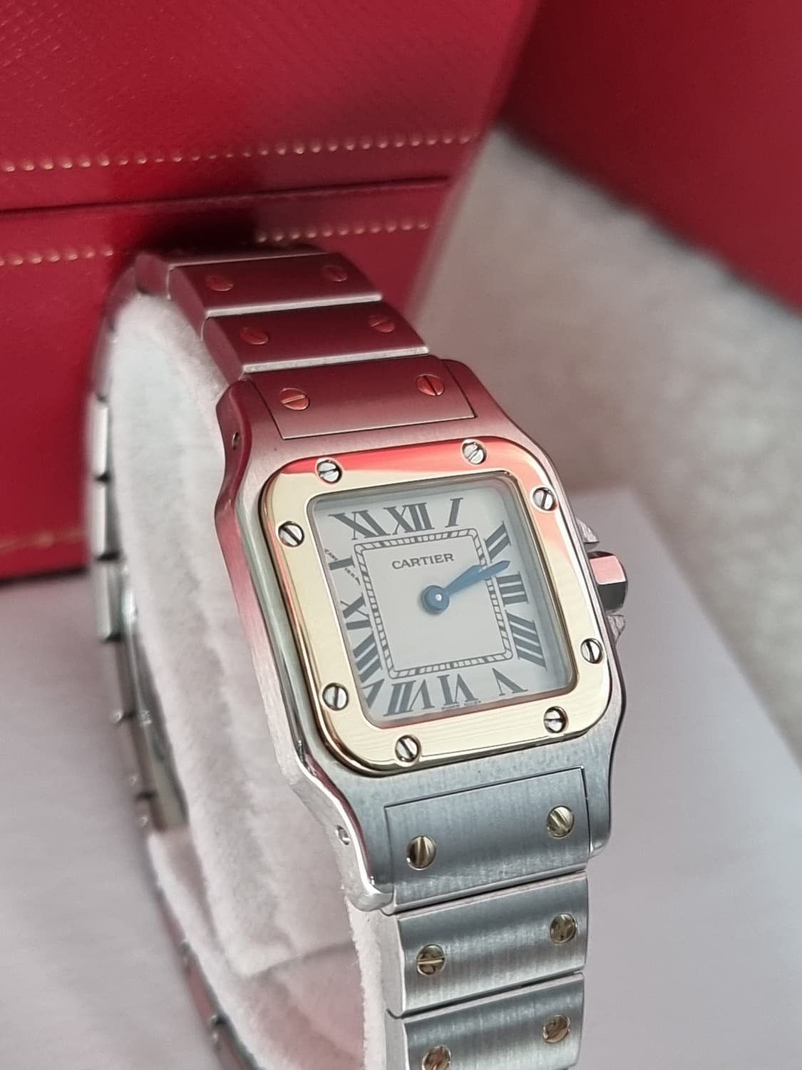 [까르띠에 정품 보증서] 산토스 갈베 18K 콤비 쿼츠 스몰 여성시계 상품이미지1
