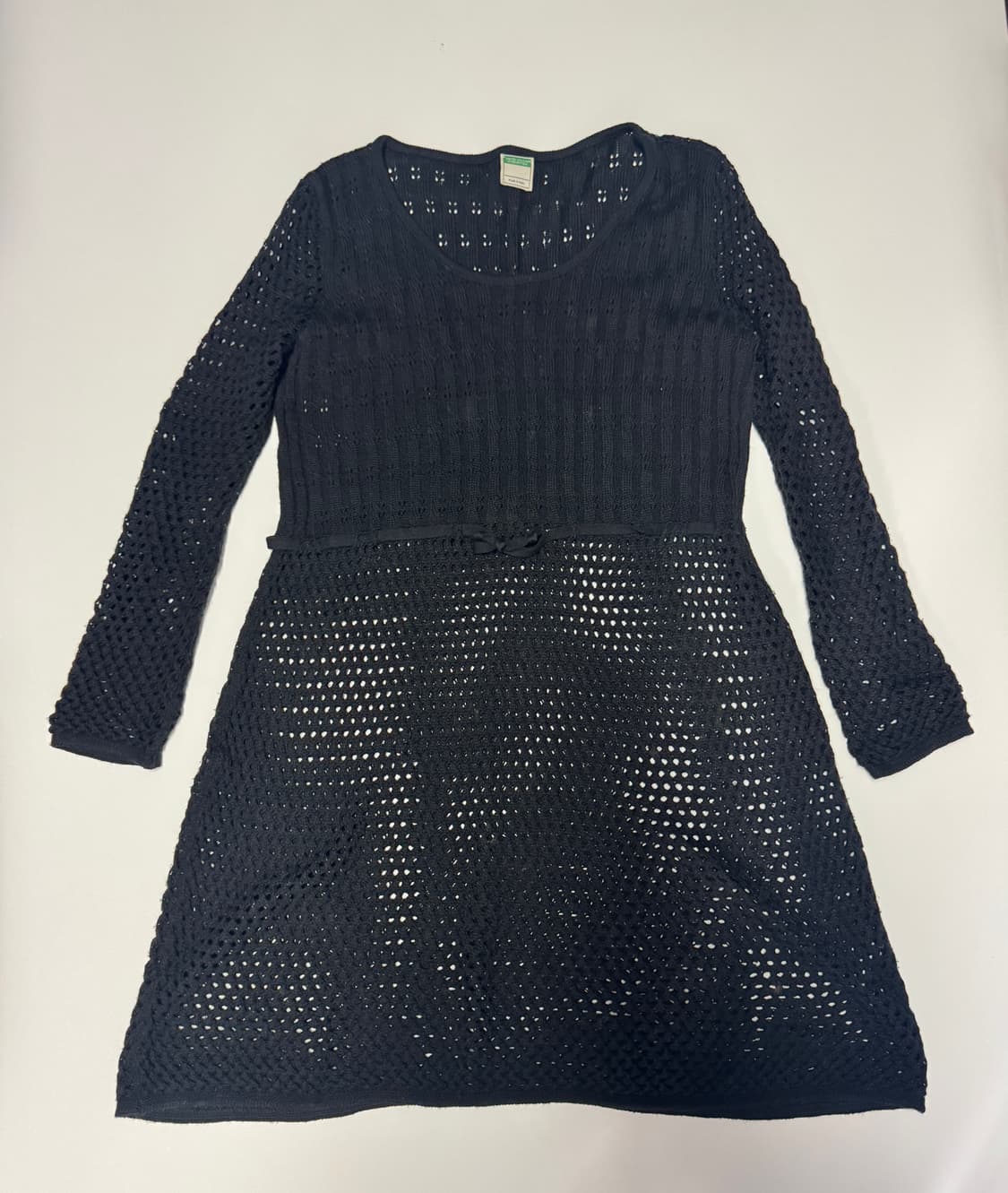 여성 베네통 이태리 메이드 와플 시스루 원피스 55 상품이미지1