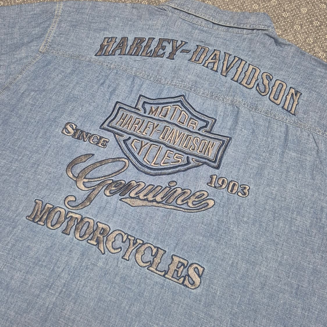 [XXL]할리데이비슨 자수 데님 셔츠-532 상품이미지5